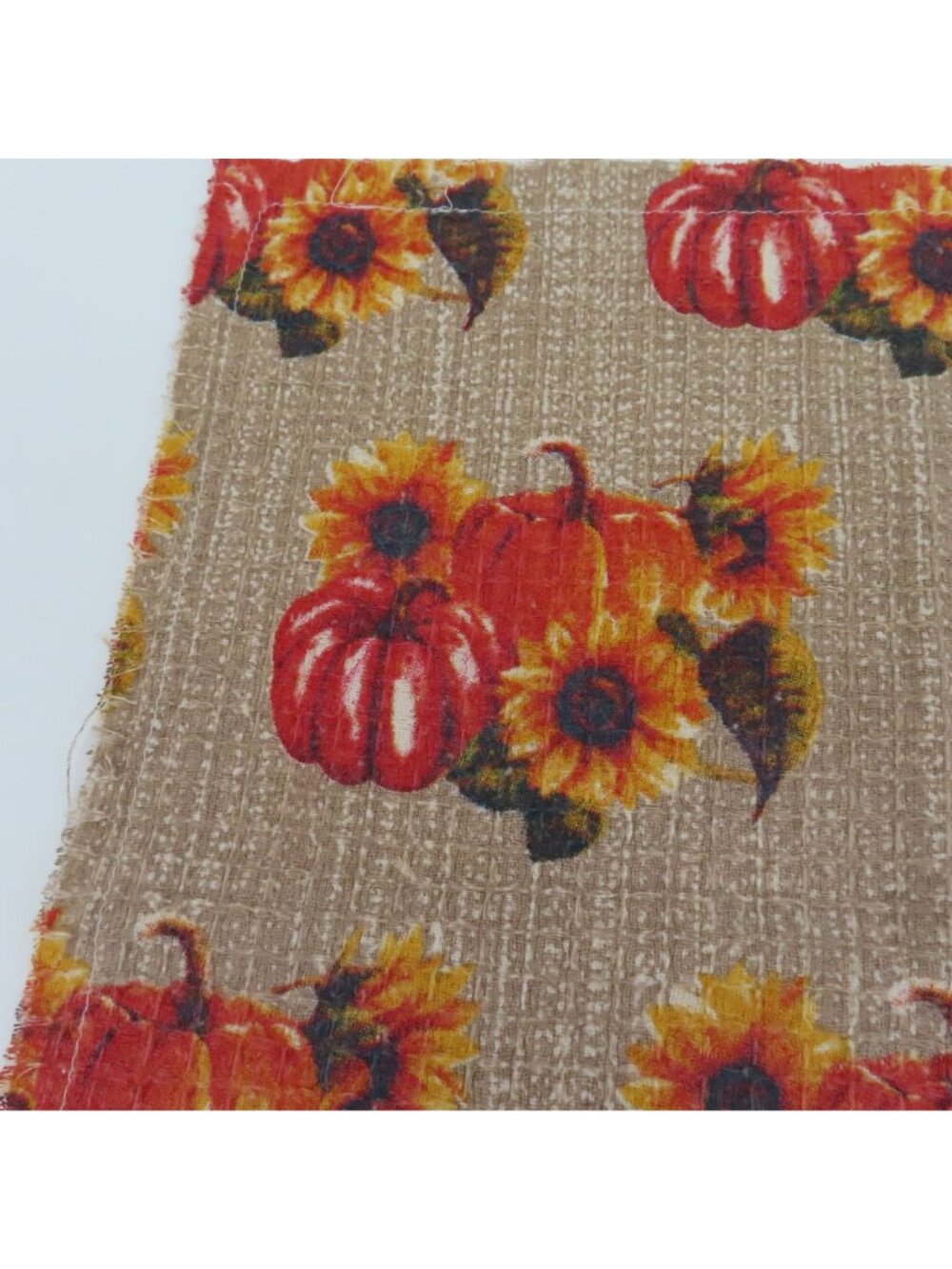 The Farmhouse Rachel Ashwell 6 Waffle Fabric Sunflower Pumpkin Fabric Napkins - Picture 3 of 8